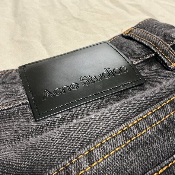 Dark Acne Studios Jean shorts with splatter - Picture 6 of 9